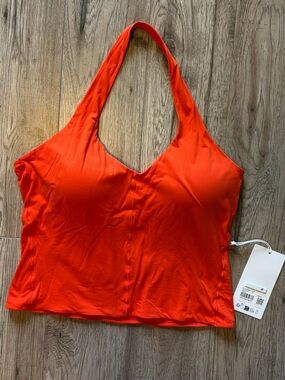 Lululemon Wundermost Ultra-Soft Nulu Halter Tank Top - Size XL, Cherry Ember